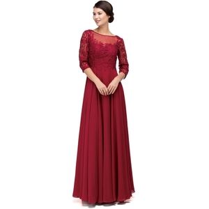 Dancing Queen Evening gown red lace chiffon